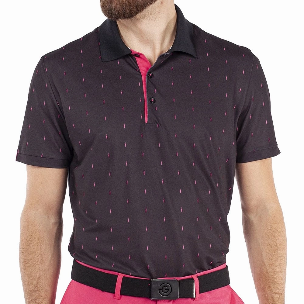 Galvin Green Mayson Ventil8  Polo Shirt - Pink/Black Relaxed Look Boat neck style