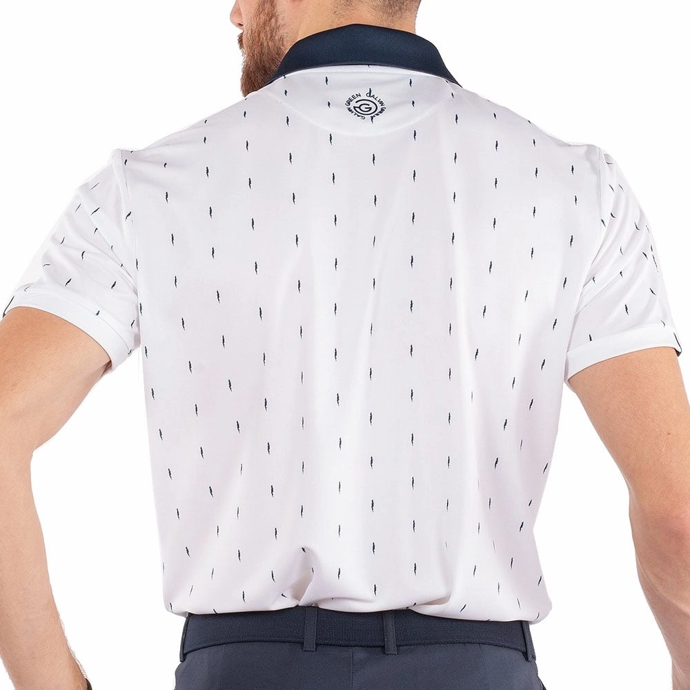 Brushed Interior Lining Urban Trend Look Galvin Green Mayson Ventil8  Polo Shirt - White/Navy