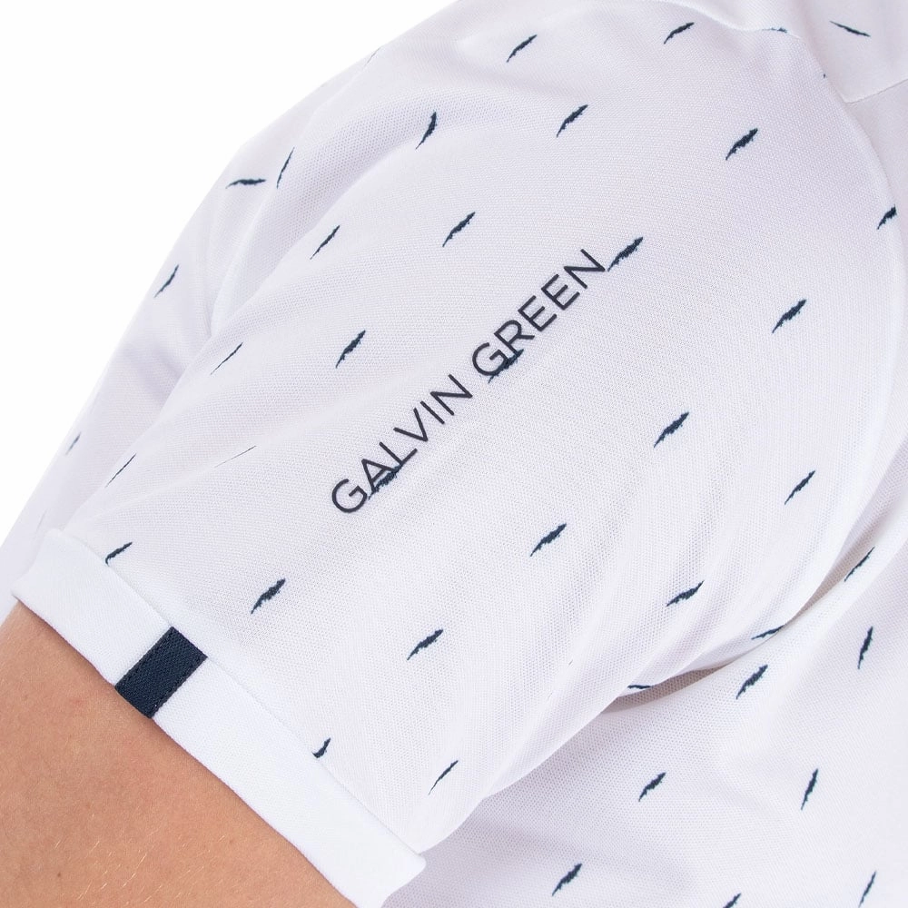 FunctionalPockets Heathered Fabric Galvin Green Mayson Ventil8  Polo Shirt - White/Navy