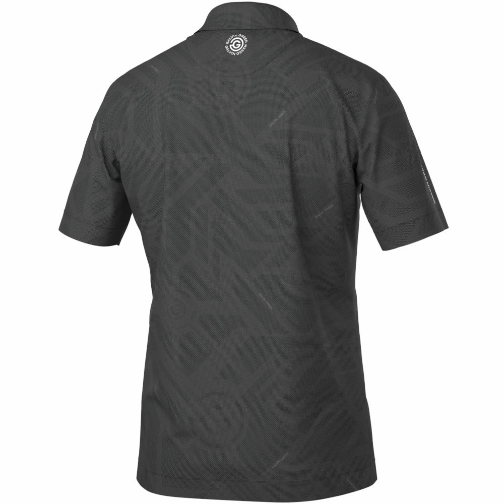 Galvin Green Maze Polo Shirt - Black Ultra Soft Blended Textile