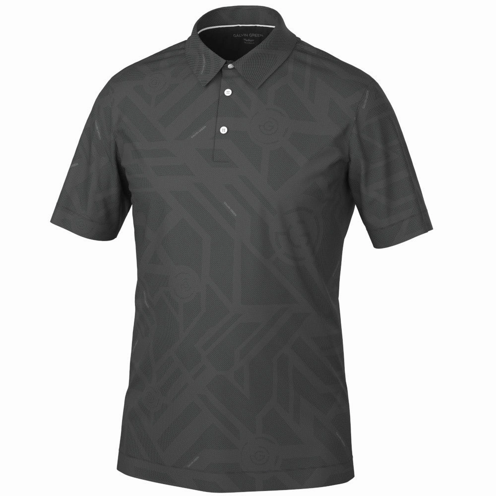 Galvin Green Maze Polo Shirt - Black Washable Trendy