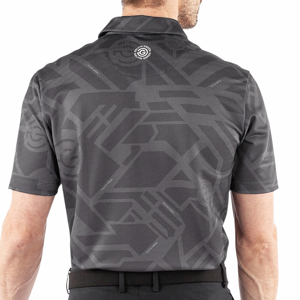 Sustainable Dye Process Classic Wearable Galvin Green Maze Polo Shirt - Black