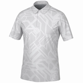 Soft Fabric Galvin Green Maze Polo Shirt - Cool Grey