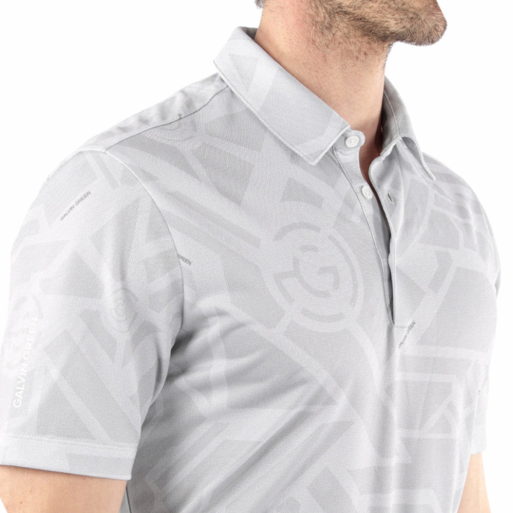 High-Quality Cotton Durable Knit Structure Galvin Green Maze Polo Shirt - Cool Grey