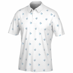 Boat Neck Travel Style Galvin Green Memo Polo Shirt - White