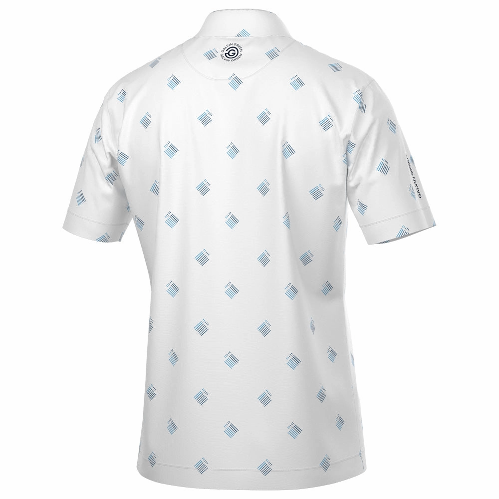 Floral freshness Layered Hem Design Galvin Green Memo Polo Shirt - White