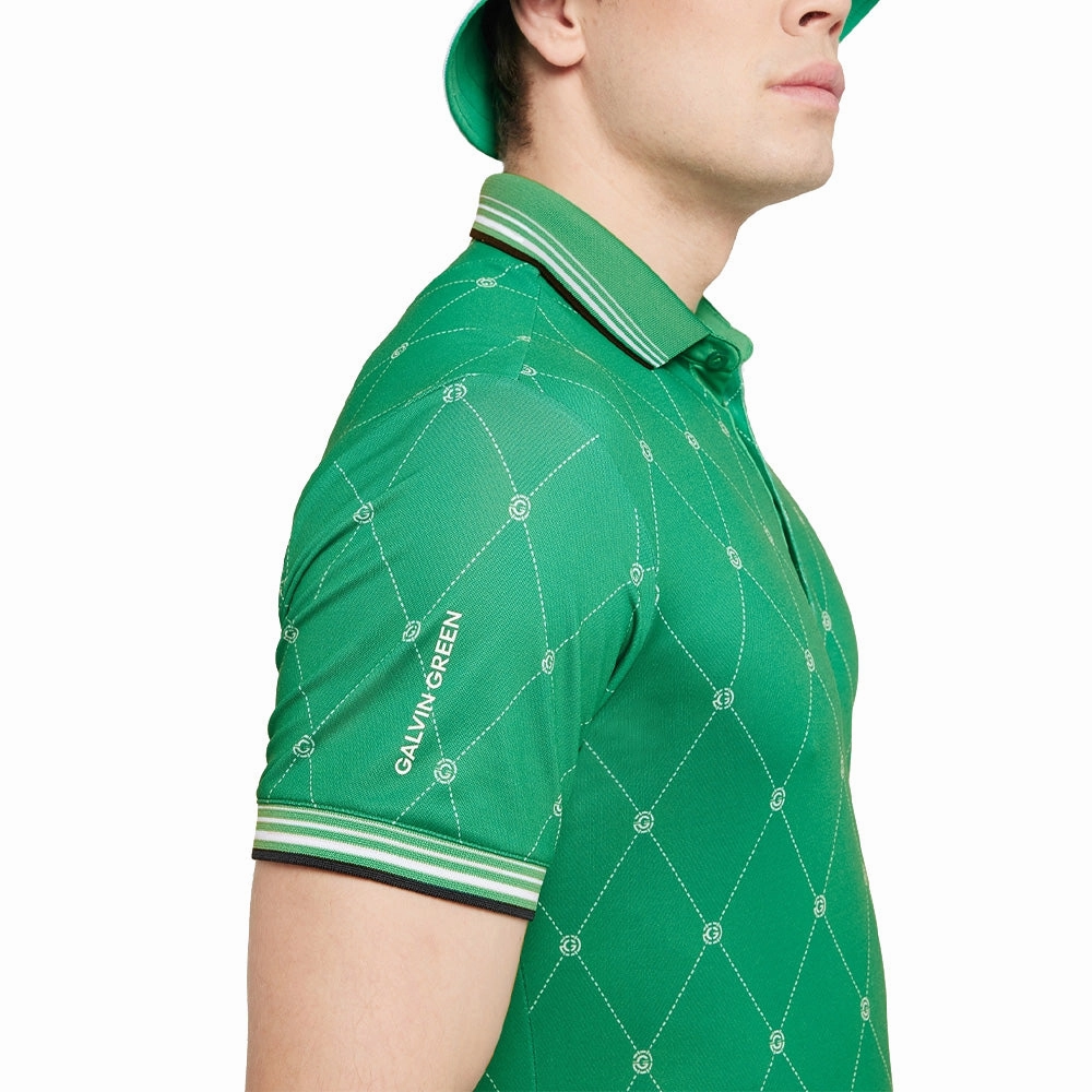 Galvin Green Miguel Polo Shirt - Golf Green/White Minimalist Layer Timeless Design