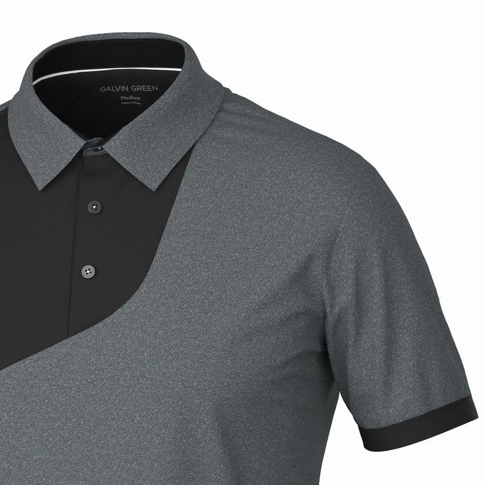 Galvin Green Mikel Polo Shirt - Black Minimalist Stitching