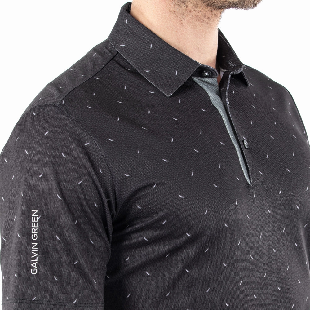 Galvin Green Miklos Polo Shirt - Black Smooth Seam Technology Effortless Wear