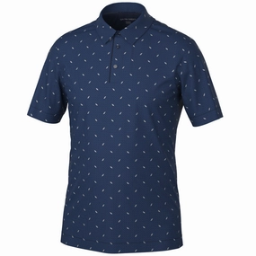 FadeResistantPrint timeless Galvin Green Miklos Polo Shirt - Navy
