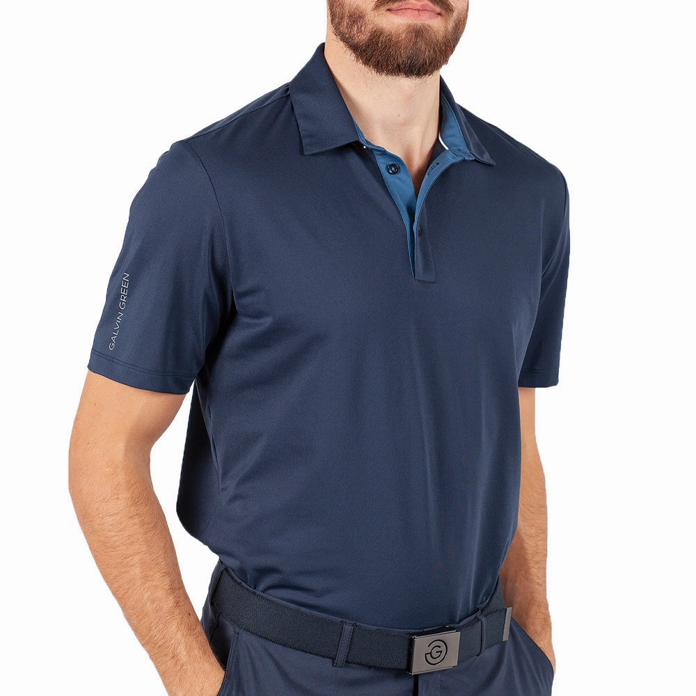 Anti Static Fabric Galvin Green Milan V8  Polo Shirt - Navy
