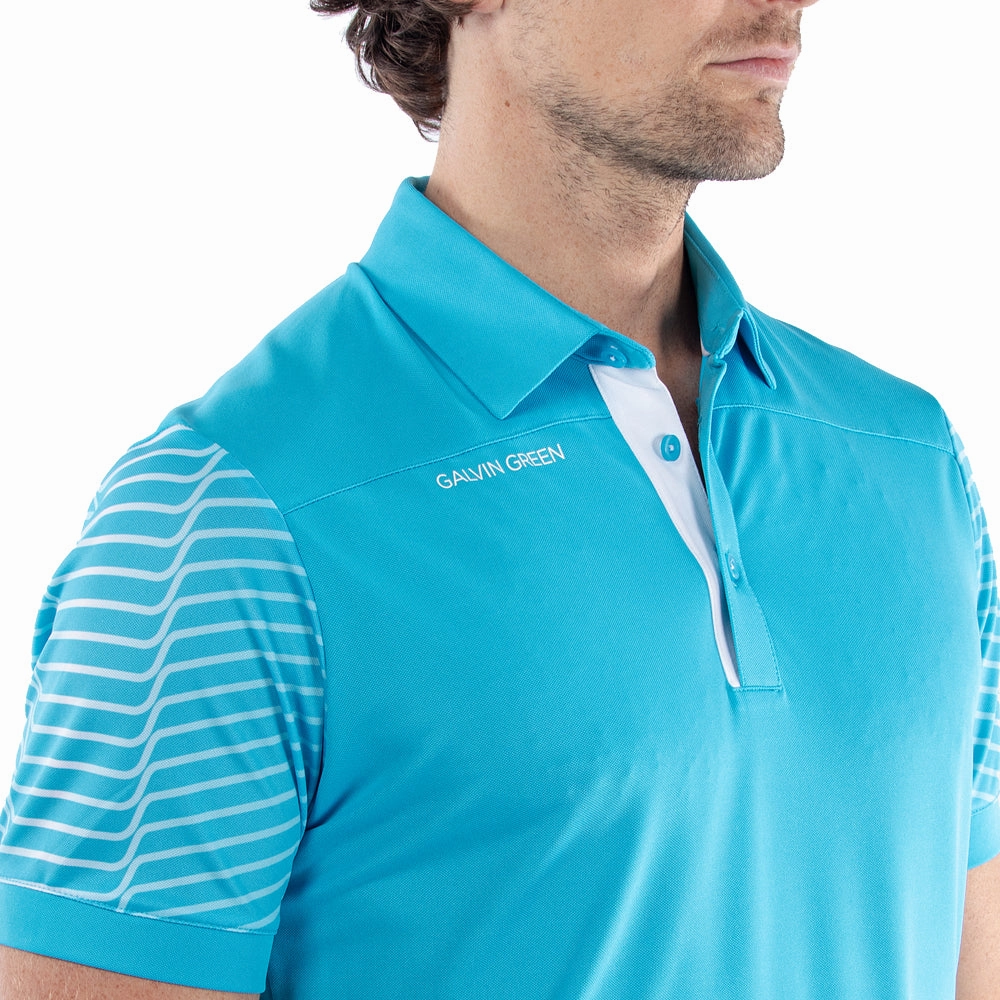 Street Comfort Style Galvin Green Milion Polo Shirt - Aqua/White
