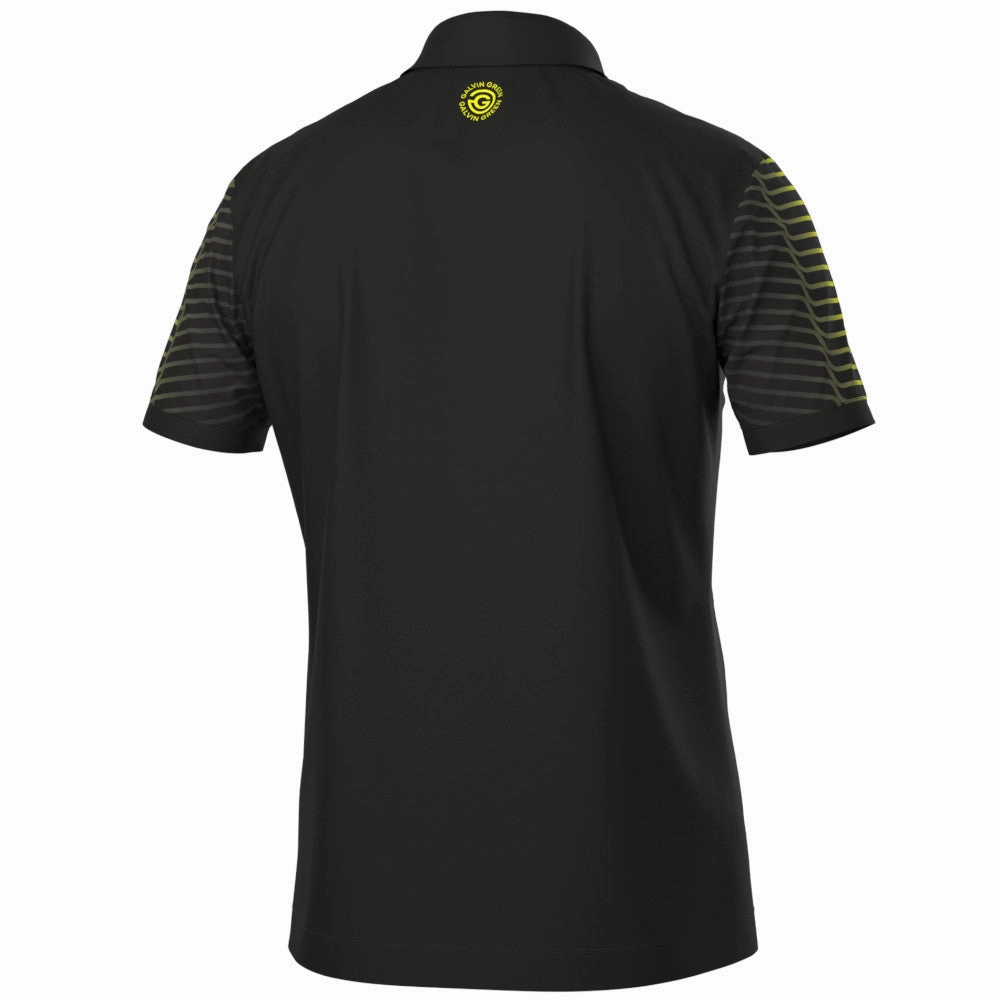 Layering Essential SlimFit Galvin Green Milion Polo Shirt - Black/Sunny Lime