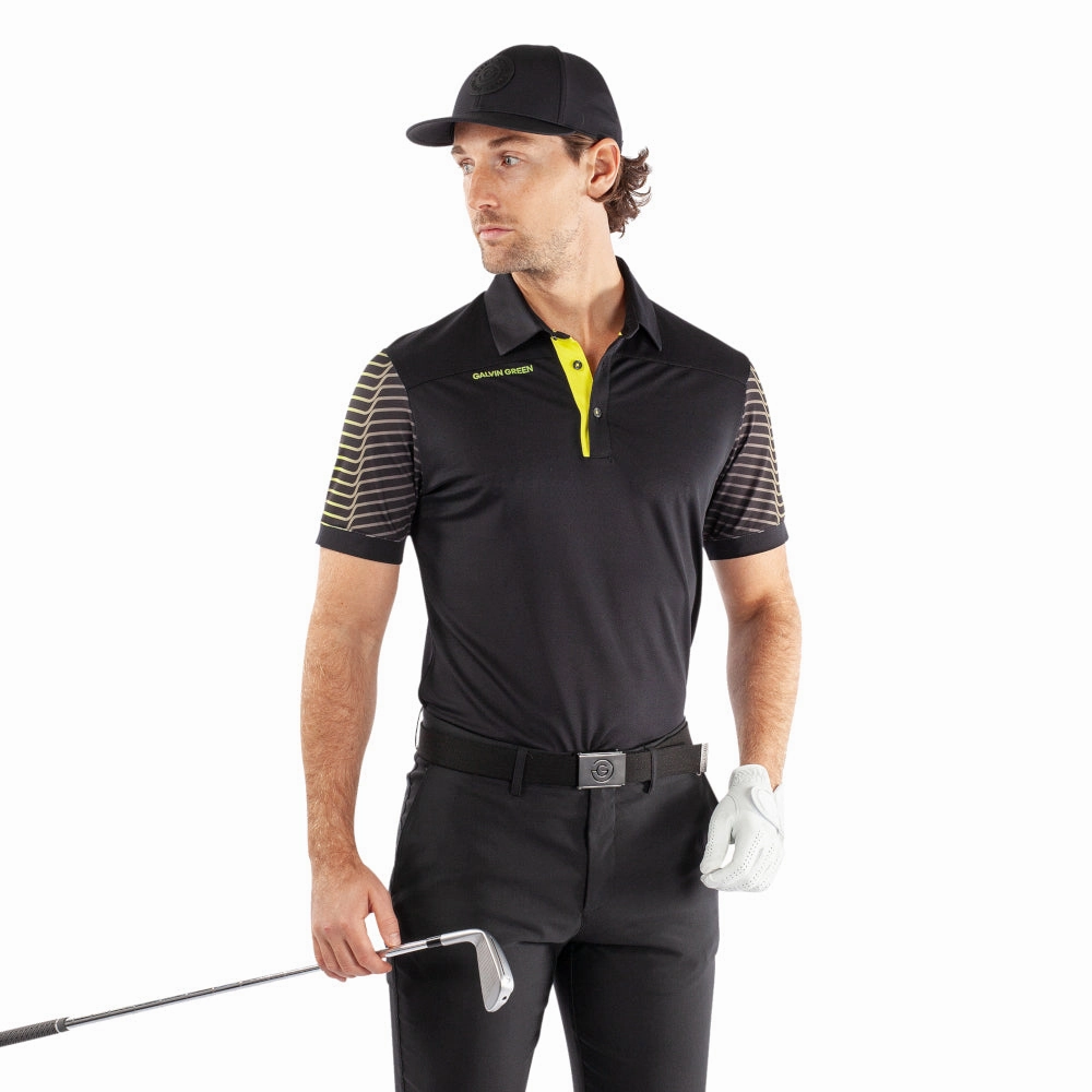 Galvin Green Milion Polo Shirt - Black/Sunny Lime Weekend Smart