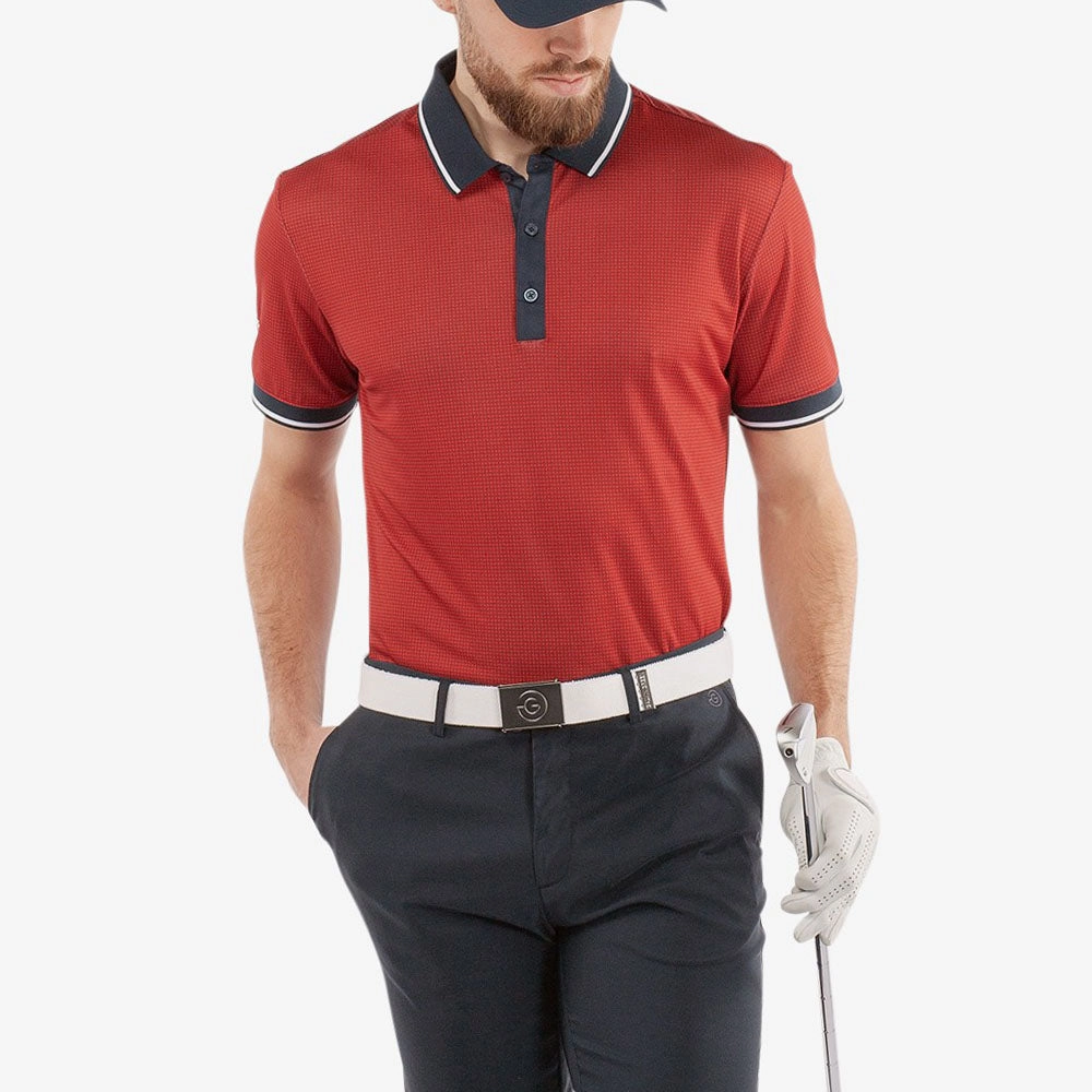 Galvin Green Miller Polo Shirt - Red/Navy Cozy Layers