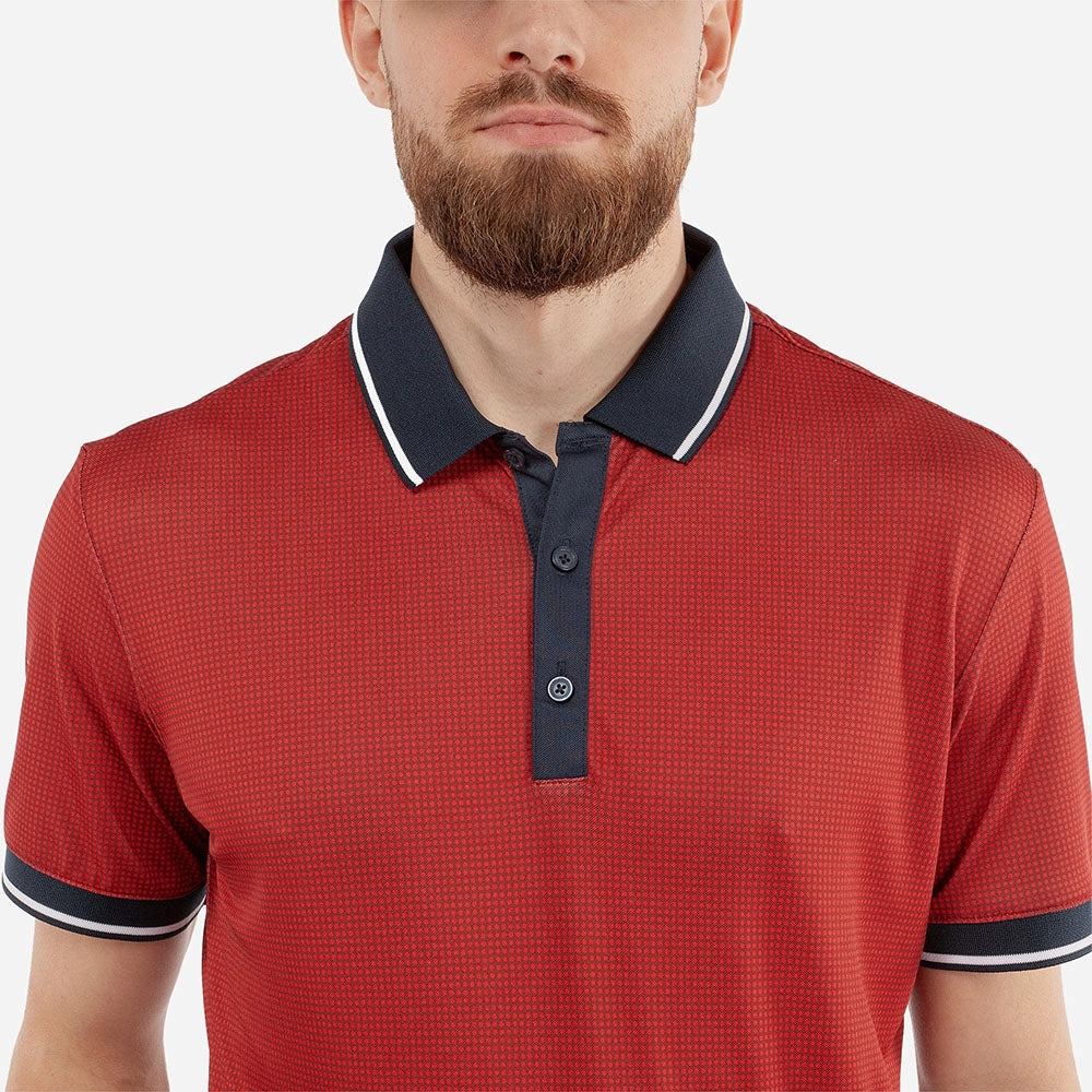 Galvin Green Miller Polo Shirt - Red/Navy Lightweight Design