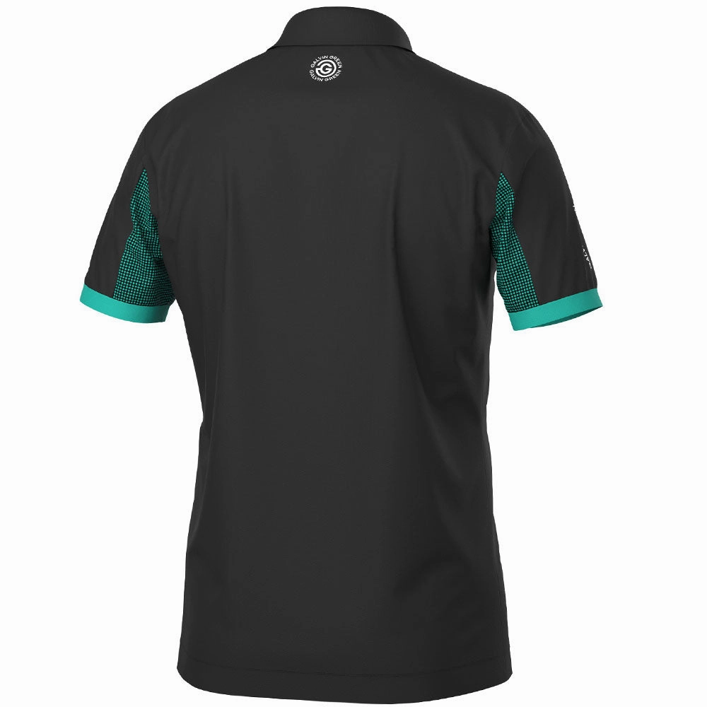 Galvin Green Mills Polo Shirt - Black/Atlantis Green Hydrophobic coating