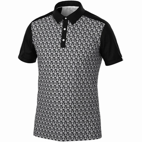 Galvin Green Mio Polo Shirt - Sharkskin/Black GarmentDyedTexture