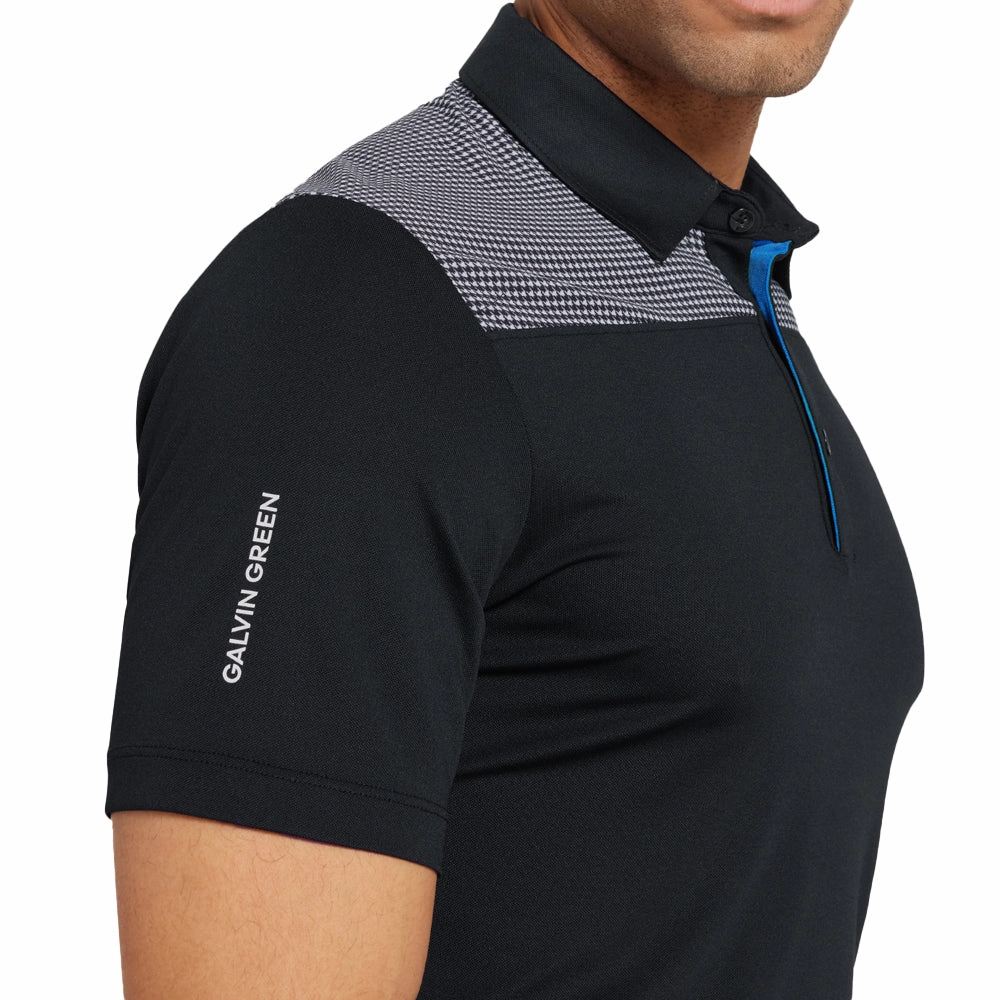 Galvin Green Miran Polo Shirt - Black/Royal Blue Lightweight Look Timeless casual wear