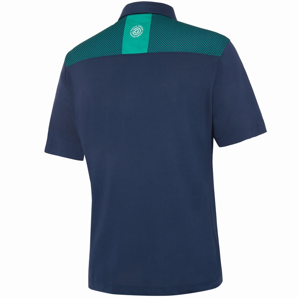 Galvin Green Miran Polo Shirt - Navy/Golf Green FadeResistant Flexible Ribbed Cuffs