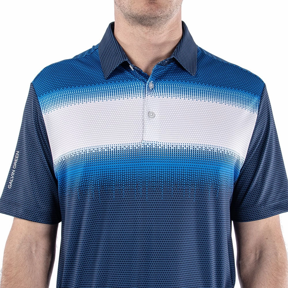 Office Attire Galvin Green Mirca Ventil8  Polo Shirt - Navy/White/Blue