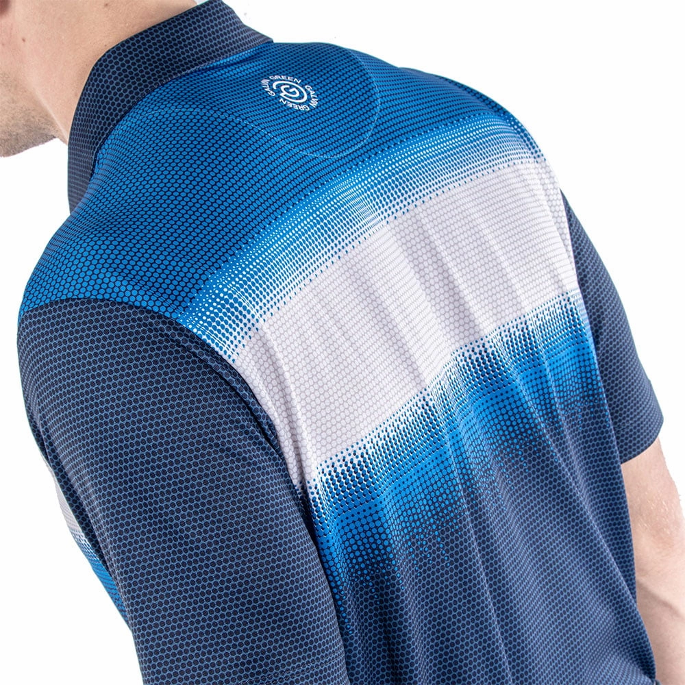 Soft touch finish Galvin Green Mirca Ventil8  Polo Shirt - Navy/White/Blue