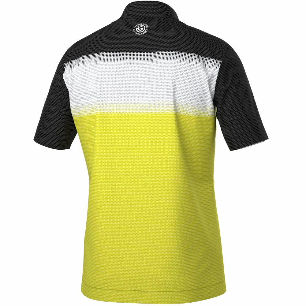 All-Day Comfort Wear Galvin Green Mirca Ventil8  Polo Shirt - Sunny Lime/White/Black