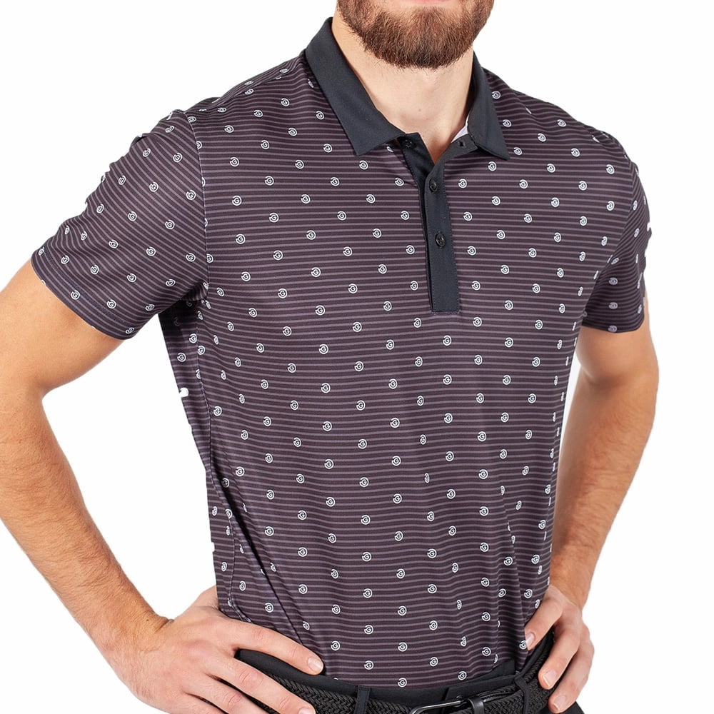 Galvin Green Monty V8  Polo Shirt - Black/White Versatile Trend