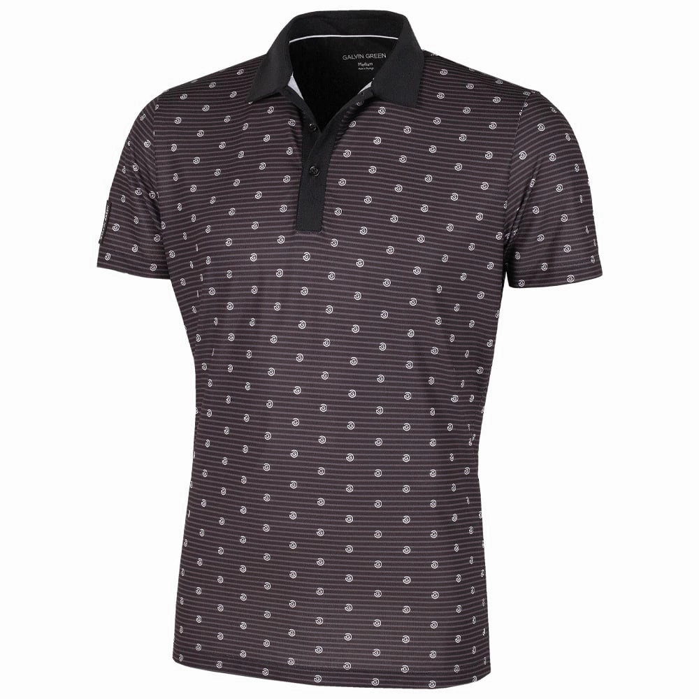 Comfortable Layering Galvin Green Monty V8  Polo Shirt - Black/White
