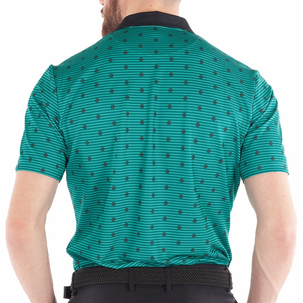 Galvin Green Monty V8  Polo Shirt - Green/Black Midweight Knit