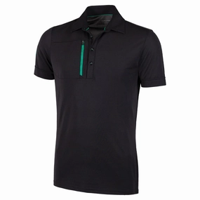 Tubular Knit Structure Galvin Green Morton Polo Shirt - Black/Green