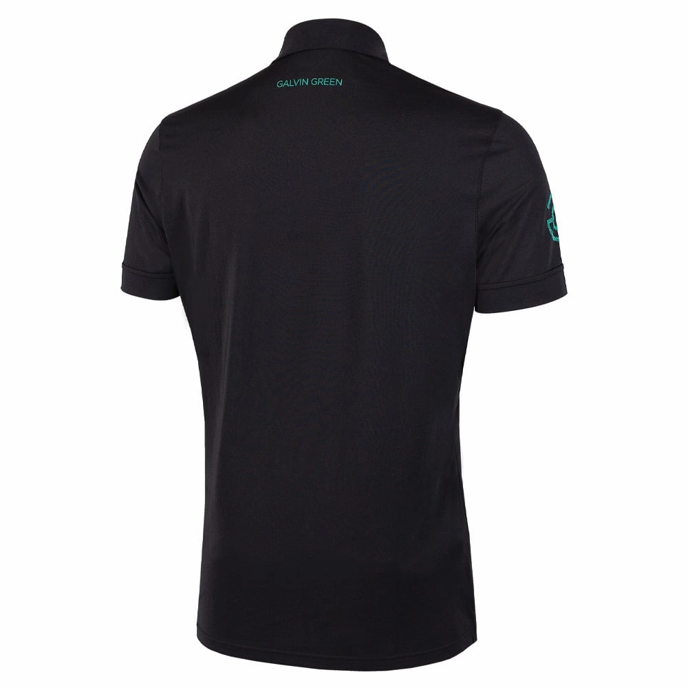 Galvin Green Morton Polo Shirt - Black/Green Light Comfort Style OdorResistantTechnology