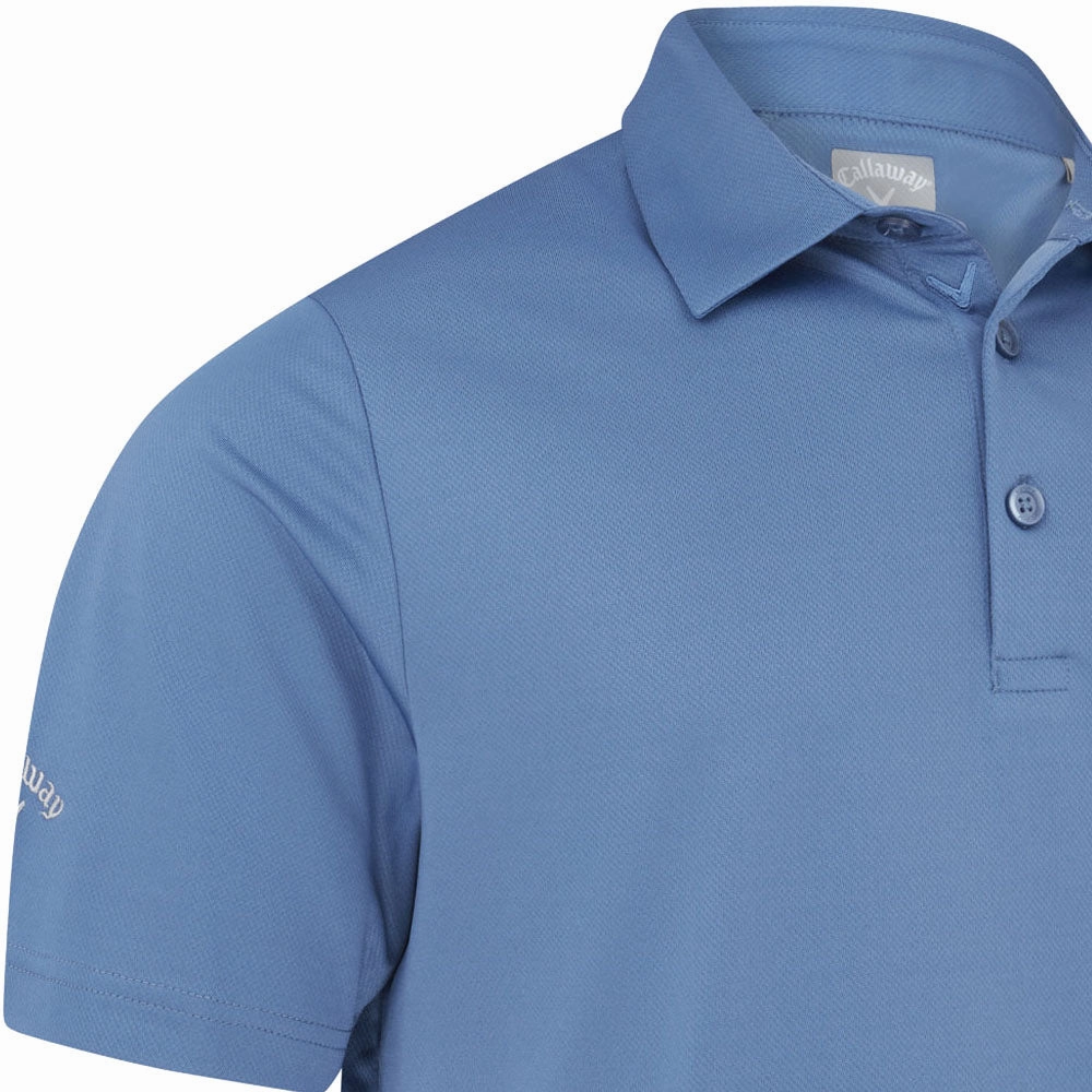 Callaway Swing Tech Solid Print Polo Shirt - Blue Horizon Classic Comfort Style