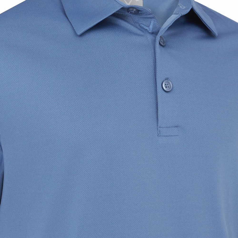 Callaway Swing Tech Solid Print Polo Shirt - Blue Horizon Reinforced Hemline Fit for Any Season