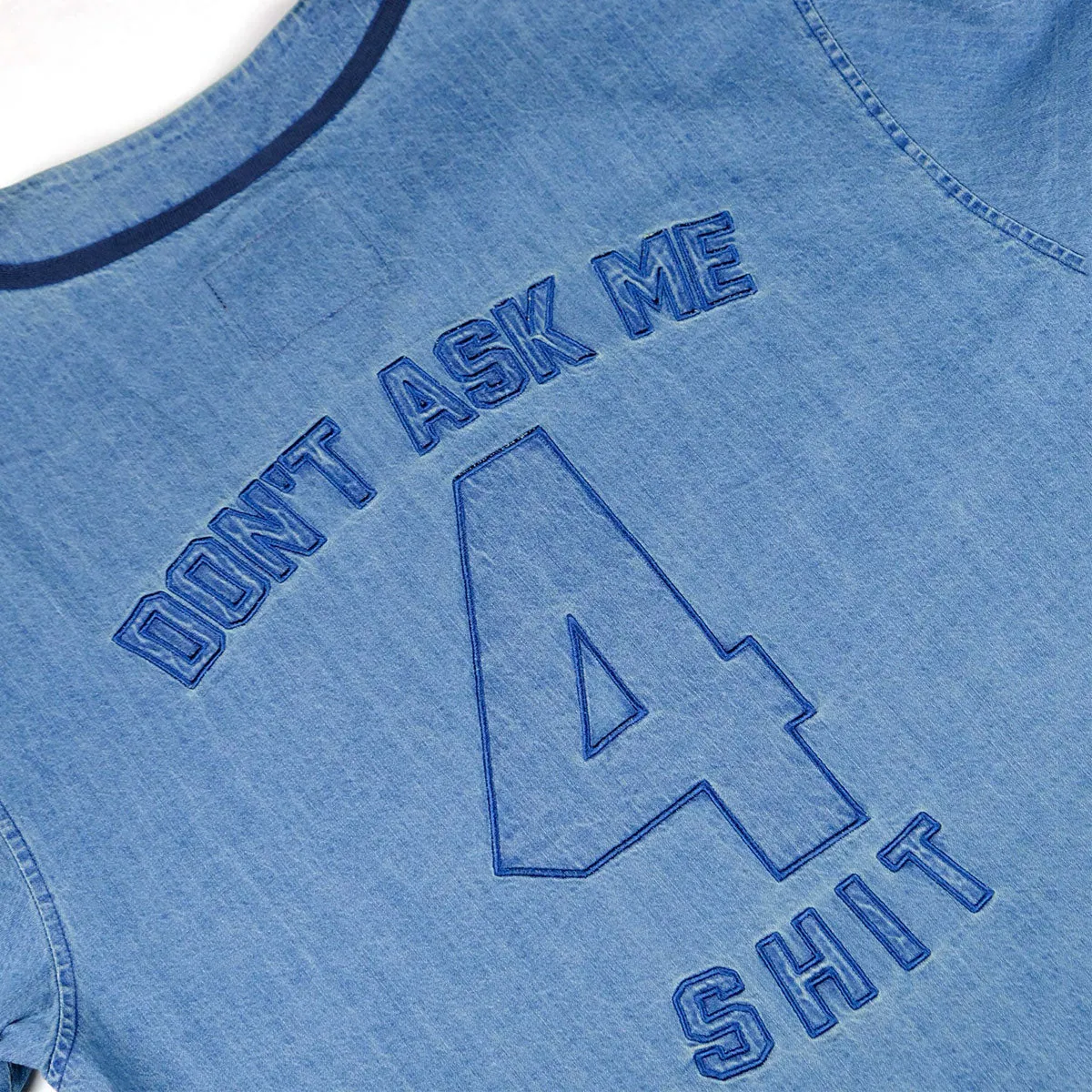 Summer Outfit Water Repellent Finish Snack Don??t Ask Baseball Jersey - Denim