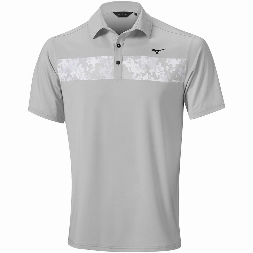 Mizuno Floral ST Polo Shirt - Grey Fuzz Free Surface Fit for All Seasons