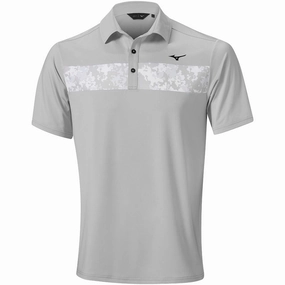 Raw Hem Finish Perfect for Travel Mizuno Floral ST Polo Shirt - Grey