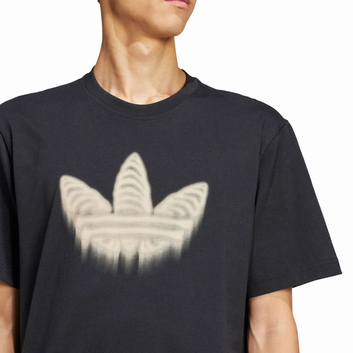 Adidas Skeleton Trefoil T-Shirt - Black Layerable Look Eco Friendly Dye