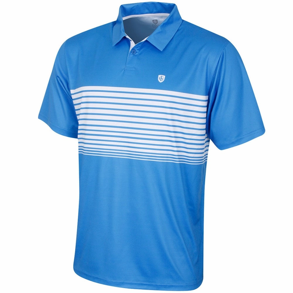 Comfy Essentials Wear Island Green Coolpass Polo Shirt - Maritime Blue/White
