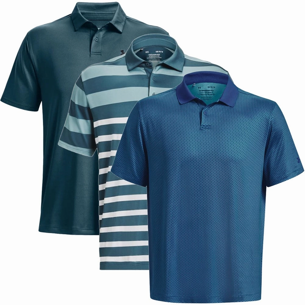 proper length Under Armour Polo Shirts - 3 Pack - Blue