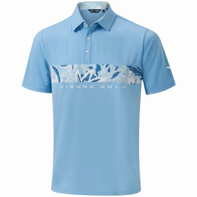 Mizuno Cali Stripe Polo Shirt - Air Blue Easy Look Everyday Chic