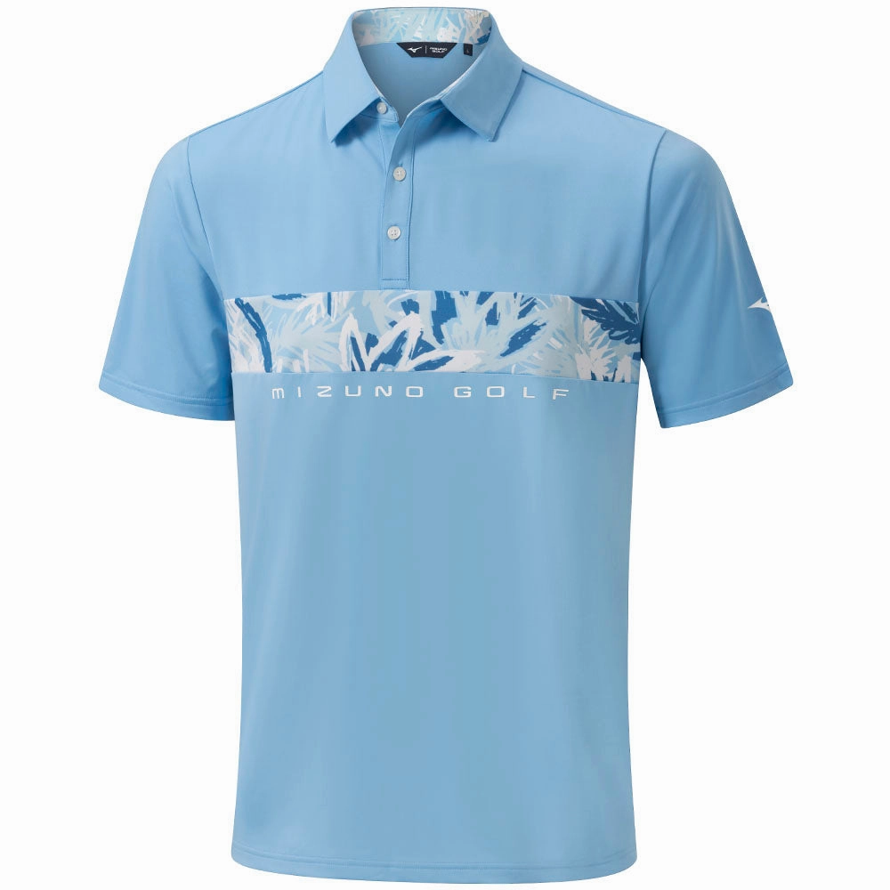Mizuno Cali Stripe Polo Shirt - Air Blue Easy Look Everyday Chic