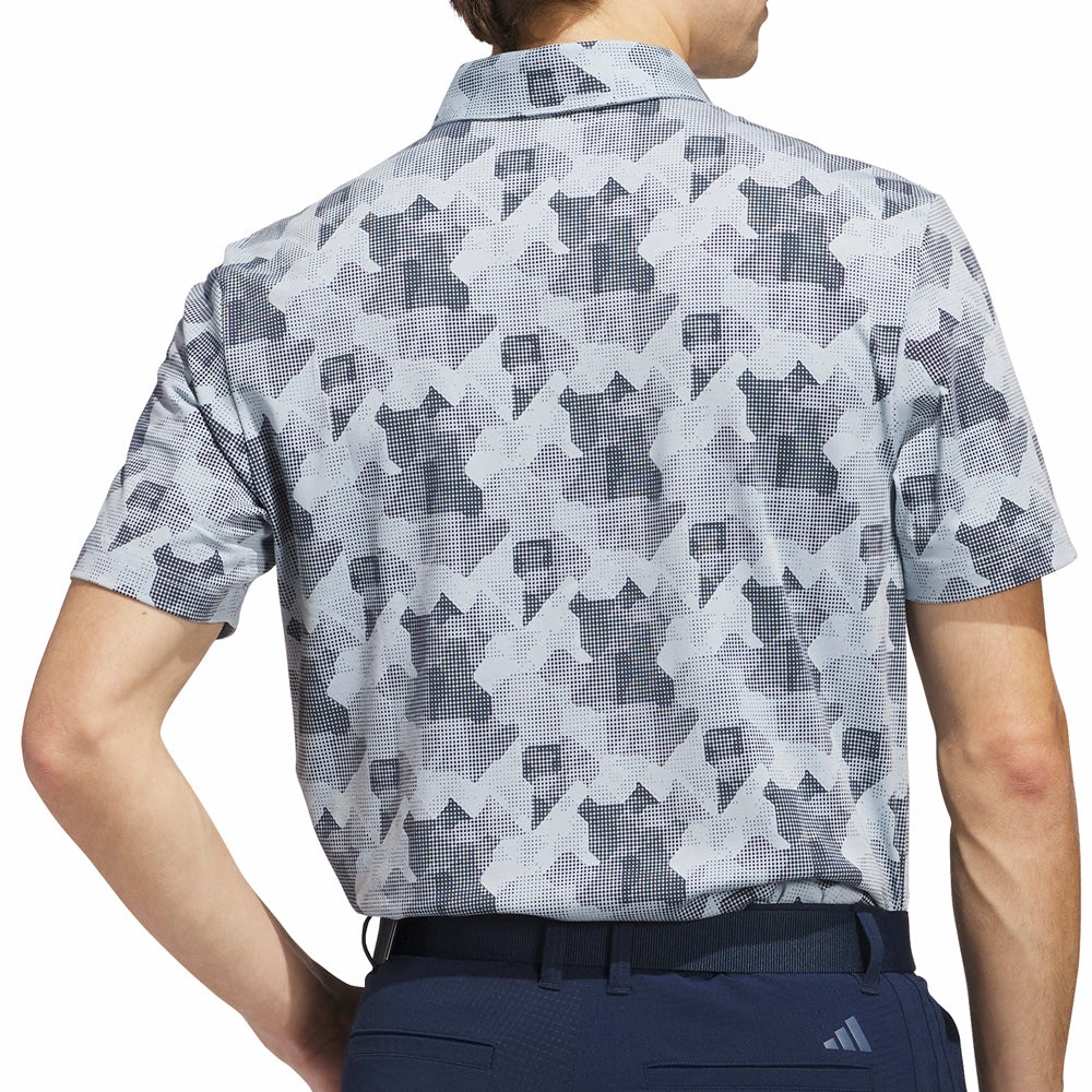adidas Go-To Printed Polo Shirt - Wonder Blue/Collegiate Navy Cashmere combination DurableStitching