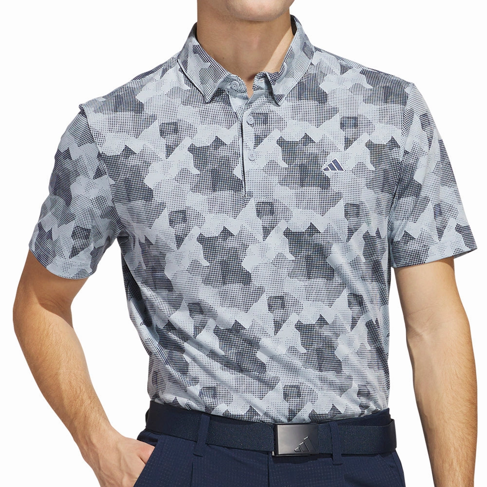 adidas Go-To Printed Polo Shirt - Wonder Blue/Collegiate Navy Ergonomic Cut Simple and Cozy
