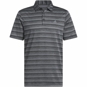 regular but not boring adidas 2 Colour Stripe Polo Shirt - Black/Grey Four