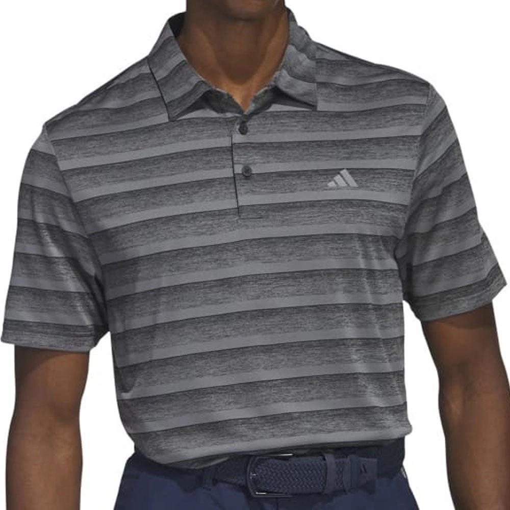 Layering Essential adidas 2 Colour Stripe Polo Shirt - Black/Grey Four