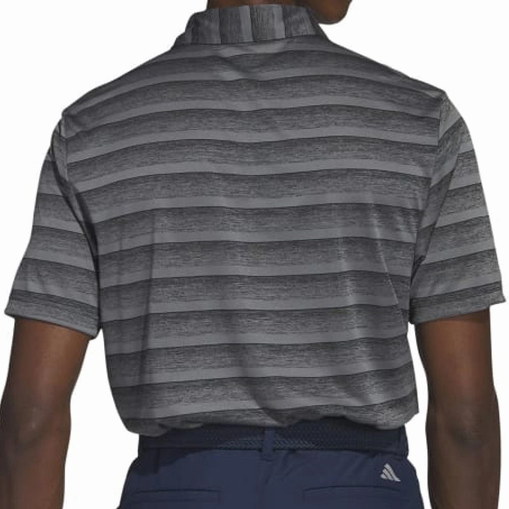 Bohemian style Cozy Layer adidas 2 Colour Stripe Polo Shirt - Black/Grey Four