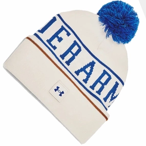 City Style Under Armour Halftime Pom Pom Beanie - Summit White/Tech Blue