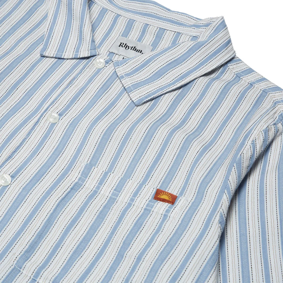 Rhythm Striper Long Sleeve Shirt - Blue Friends Meetup Breathable Cotton
