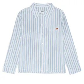 V-Neck Rhythm Striper Long Sleeve Shirt - Blue